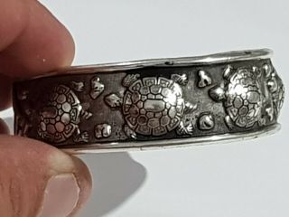 Fantastic Extremely Rare Vintage Silver Bracelt/turtle Figures 24,  9 Gr.  24 Mm