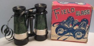 Snazzy Old Childs Tin Toy Binoculars Box 1930s - 50s Japan