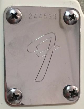 Vintage 1968 Fender F Neck Plate Only Stratocaster Telecaster Jazz P Bass Guitar