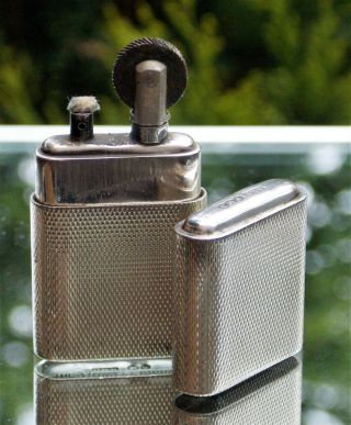 Rare Solid Silver Engine Turned Howitt Lighter Dudley Russell Howitt 1943