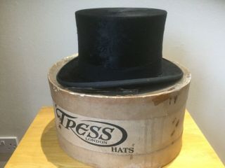 Stunning Vintage Silk Top Hat Around U.  K Size Circa 7 1/4.