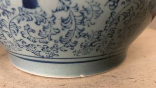 Signed 14” Pair Vintage Antique Chinese Double Gourd Porcelain Vases Blue Lotus 8