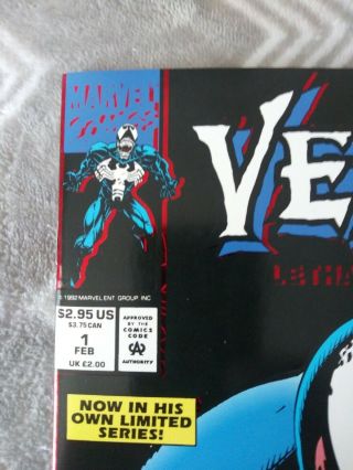 Venom: Lethal Protector 1 Black Error Variant Rare Marvel Comic Book 2
