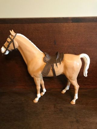 Vintage Marx Johnny West Horse Thunderbolt Figure With Saddle