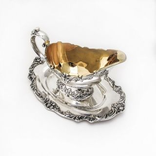 King Francis Gravy Boat And Underplate Reed And Barton Silverplate