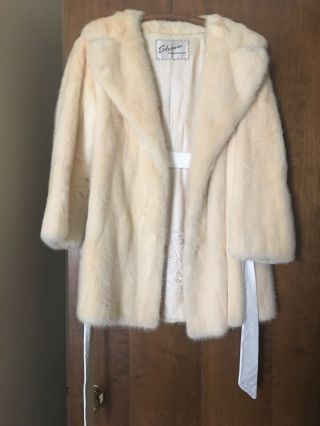 Vintage Mid Length White Mink Coat