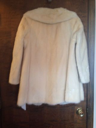 Vintage Mid Length White Mink Coat 2