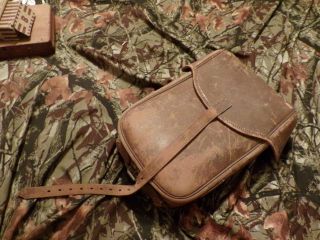 Vtg World War 2 Brown Saddle Leather Messenger Briefcase Bag Ww2 Us Military