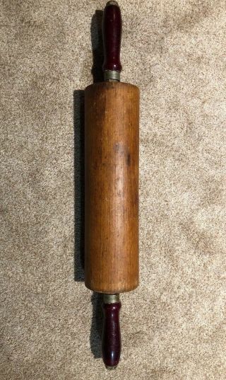 Large Rare Vintage Antique Commercial Wood Bakery Rolling Pin Kalian N.  Y.  C.