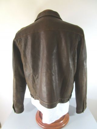 Vintage Polo Ralph Lauren Butter Soft Distressed Leather Trucker Jacket Size L 5