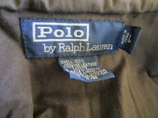 Vintage Polo Ralph Lauren Butter Soft Distressed Leather Trucker Jacket Size L 8