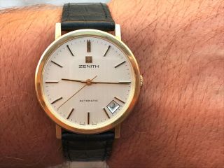 Vintage Zenith Automatic Cal.  2572 Pc Solid Gold18k Mens 35mm,  Swiss