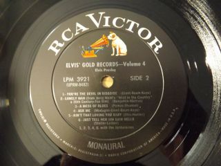 ELVIS ' GOLD RECORDS VOLUME 4 MONAURAL RCA LPM - 3921 IN SHRINK - RARE LP 5