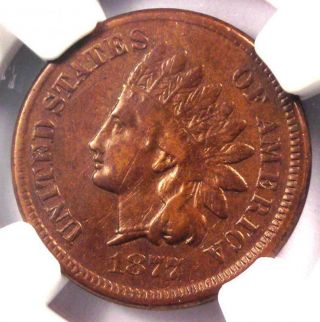 1877 Indian Cent 1c Coin - Ngc Xf Details (ef) - Rare Key Date Certified Penny