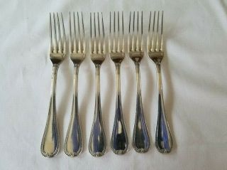 Christofle Malmaison Silver Plated Standard Luncheon Fork Set Of 6 (1/1)