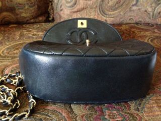 AUTHENTIC Chanel Vintage Lambskin Mini Flap Bag BLACK 6