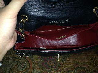 AUTHENTIC Chanel Vintage Lambskin Mini Flap Bag BLACK 7