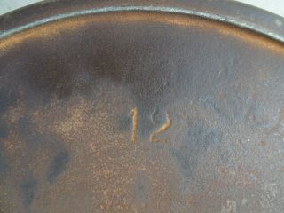 Griswold 12 Vintage Cast Iron Fry Pan Skillet,  719,  Slant,  