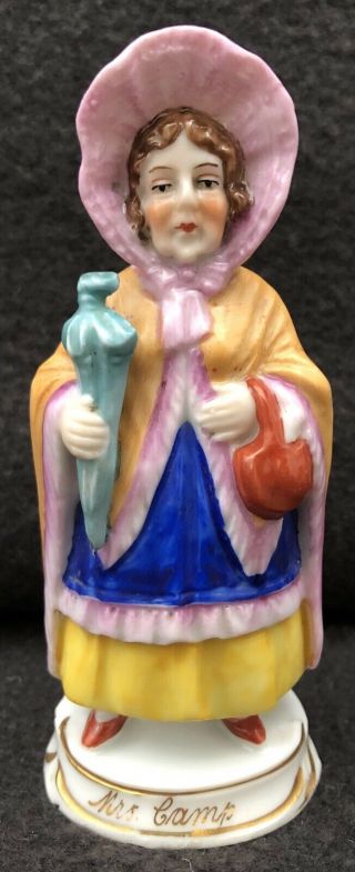 Chelsea Staffordshire England Porcelain Gold Anchor Mrs.  Gamp Dickens Figurine
