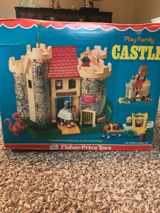 Vintage 1974 Fisher Price Little People Castle And Accessories 993