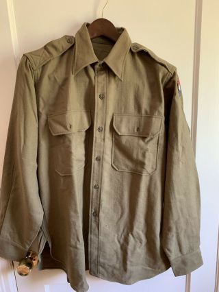 WW2 US Army 9th Infantry GI Enlisted wool shirt size LG 2