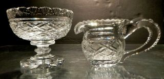 Vintage Waterford Crystal Period Piece Master Cutter Cream Jug And Sugar Bowl