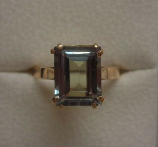 Vintage Fine Alexandrite Ring 9ct Yellow Gold - Size Q 1/2 (us 8.  25) - 4.  1 Grams