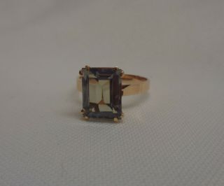 Vintage Fine Alexandrite Ring 9ct Yellow Gold - Size Q 1/2 (US 8.  25) - 4.  1 grams 6