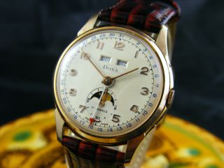 Vintage Doxa Rare Triple Date Moon Phase 50s,  Second