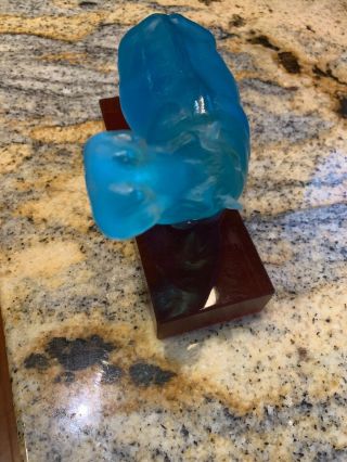 Rare Daum Hippopotamus tone Pate de Verre Glass Crystal Paperweight Figurine 2