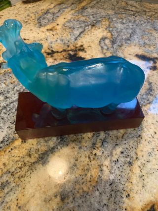 Rare Daum Hippopotamus tone Pate de Verre Glass Crystal Paperweight Figurine 3