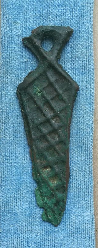 Ancient Viking Bronze Large Pendant Amulet Warrior " Sword " Great Save