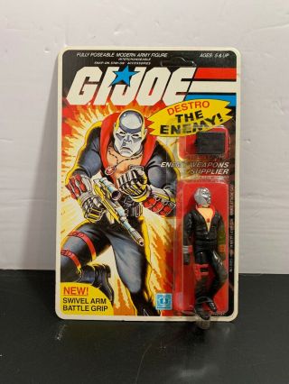 1983 Gi Joe Arah Destro Weapons Supplier Vintage Moc Figure Very Rare
