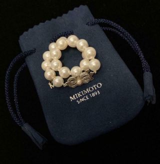 Mikimoto Vintage 8 Mm Appx 7 In Strand Pearl 750 Bracelet 18 Kt Clasp Sfla - 9