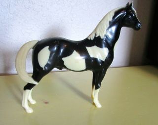 Vintage Hartland Plastics Pinto Pony Horse Statue Figurine Black & White 60 