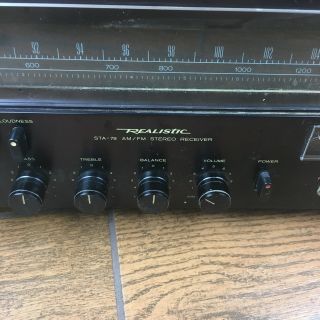 VINTAGE 1978 Realistic STA - 78 Analog AM FM Stereo Receiver Walnut Veneer Wood 3