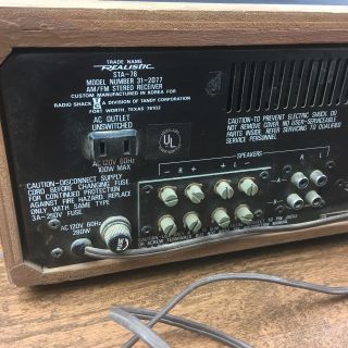 VINTAGE 1978 Realistic STA - 78 Analog AM FM Stereo Receiver Walnut Veneer Wood 8