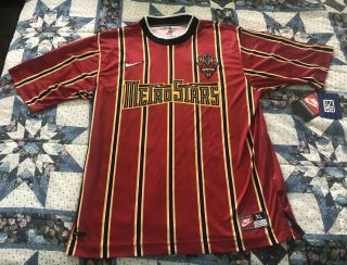 Vintage Nike York Metrostars Mls Soccer Jersey - Men 