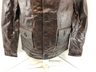 Levi ' s Vintage Clothing Menlo Cossack Leather Jacket Bourbon Brown Einstein - M 3