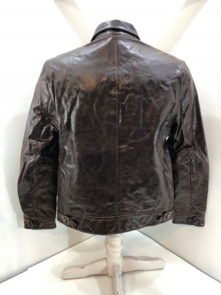 Levi ' s Vintage Clothing Menlo Cossack Leather Jacket Bourbon Brown Einstein - M 4