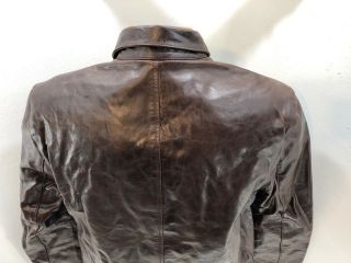 Levi ' s Vintage Clothing Menlo Cossack Leather Jacket Bourbon Brown Einstein - M 5