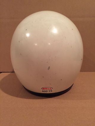 Vintage 1960 ' s Bell - Toptex 500 - TX Helmet 520 Visor Open Face White 500TX 4