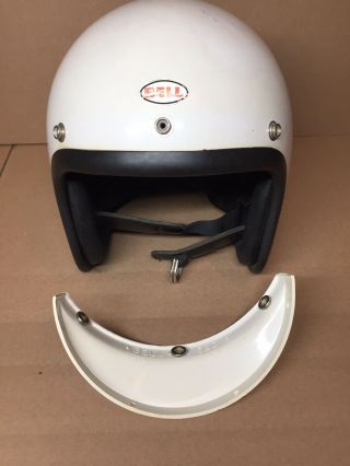 Vintage 1960 ' s Bell - Toptex 500 - TX Helmet 520 Visor Open Face White 500TX 5