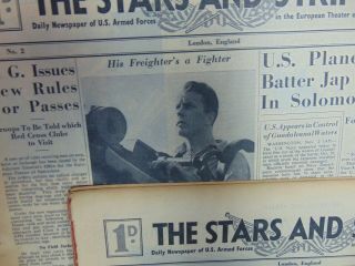 STARS & STRIPES NEWSPAPER - 14 Issues NOVEMBER 1942 NOT FOLDED WWII Rare 421 3