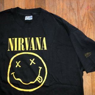 Nirvana Dgc Promo T Shirt Vtg 90s Smiley Face Flower Sniffin Grunge