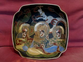 Wonderful Antique Signed Japanese Satsuma Immortals Design Decorative Bowl