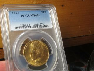 Gem Gold Indian Head Eagle 1932 Pcgs Ms - 64,  A 1/2 Oz Gold Coin Rare
