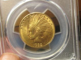 GEM GOLD INDIAN HEAD EAGLE 1932 PCGS MS - 64,  A 1/2 OZ GOLD COIN RARE 2