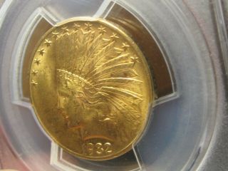 GEM GOLD INDIAN HEAD EAGLE 1932 PCGS MS - 64,  A 1/2 OZ GOLD COIN RARE 5