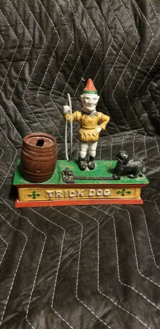 Old Cast Iron Trick Dog Bank